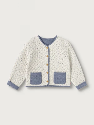 Obrázek produktu Levi's krátká bunda dětská s bavlnou FLORAL AOP JACKET W DENIM béžová