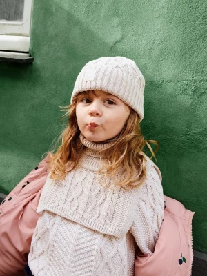 Obrázek produktu Liewood Dětská bavlněná čepice Liewood Ezra Beanie w. Cables béžová