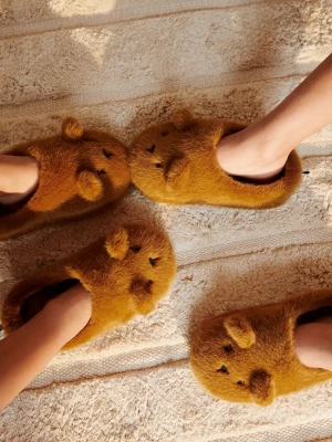 Obrázek produktu Liewood Dětské papuče Liewood Aviaja Bear Slippers hnědá