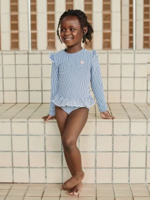 Obrázek produktu Liewood plavky s dlouhým rukávem dětské Sille Seersucker Swimsuit modrá