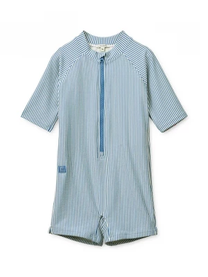Obrázek produktu Liewood plážový overal dětský Max Seersucker Shortsleeve Swim Jumpsuit modrá