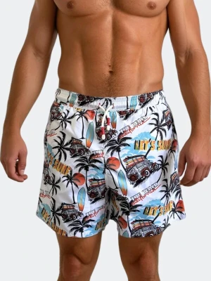Obrázek produktu Line One Plavecké šortky 'Line One Badehose für Herren' nebeská modř / tmavě červená / bílá