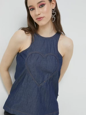 Obrázek produktu Love Moschino Bavlněná halenka Love Moschino námořnická modř