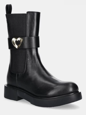 Obrázek produktu Love Moschino Kožené kotníkové boty Love Moschino černá