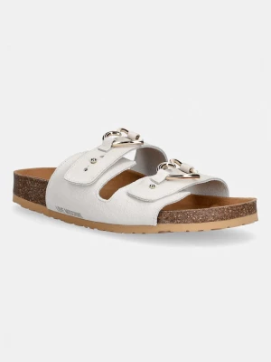 Obrázek produktu Love Moschino pantofle na plochém podpatku dámské semišové béžová