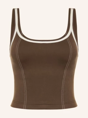 Obrázek produktu Lululemon Krátký Top Glow Up C/D tmavě hnědá / bílá