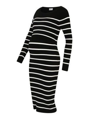 Obrázek produktu MAMALICIOUS Úpletové šaty 'New Siv June' černá / offwhite