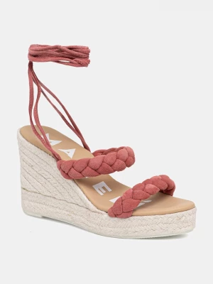 Obrázek produktu Manebi sandály na klínku semišové Two Braided Bands Wedge Espadrilles oranžová