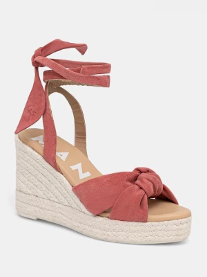 Obrázek produktu Manebi sandály na klínku semišové Wedge Espadrilles With Knot oranžová