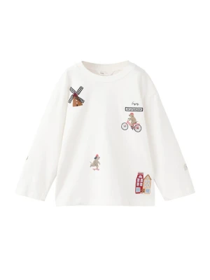 Obrázek produktu MANGO KIDS Tričko 'AMSCAM' světle béžová / hnědá / tmavě červená / černá