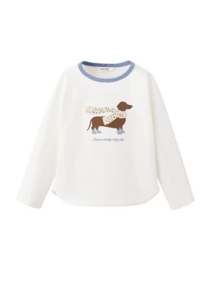 Obrázek produktu MANGO KIDS Tričko 'PERRO' chladná modrá / hnědá / bílá / barva bílé vlny