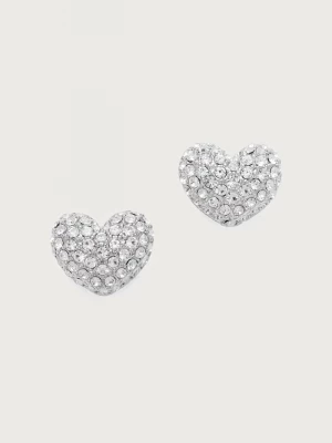 Obrázek produktu MARC JACOBS náušnice dámské mosazné PAVE BALLOON HEART stříbrná