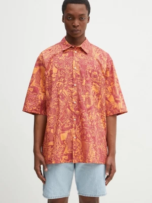 Obrázek produktu Marcelo Burlon Bavlněná košile Marcelo Burlon Aop Mech Bowling Shirt Orange Burgundy