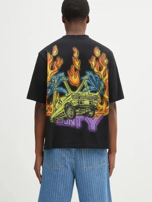 Obrázek produktu Marcelo Burlon Bavlněné tričko Marcelo Burlon County Flame Boxy T-Shirt Black Red