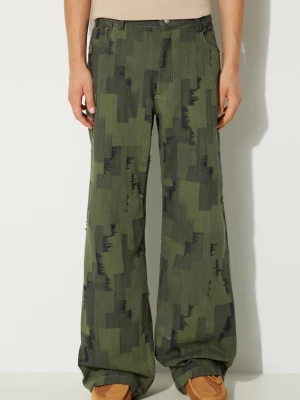 Obrázek produktu Marcelo Burlon Džíny Marcelo Burlon AOP Cross Wide Pants zelená