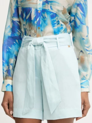 Obrázek produktu Marciano by Guess elegantní šortky dámské s příměsí lnu JANE tyrkysová
