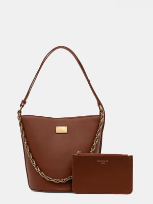 Obrázek produktu Marciano by Guess Kožená kabelka Marciano by Guess hnědá