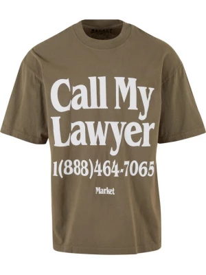 Obrázek produktu MARKET Tričko 'Call My Lawyer' khaki / bílá