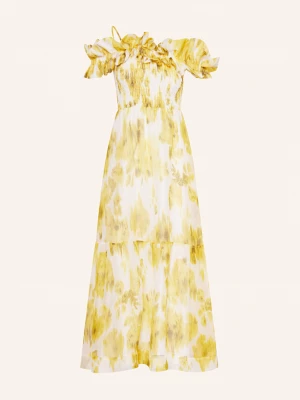 Obrázek produktu Maryan Mehlhorn Plážové Šaty Soft Focus Florals Se Lnem A Hedvábím bílá / žlutá