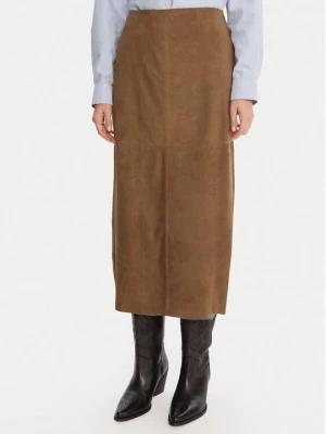 Obrázek produktu MAX&Co. Kožená sukně Guelfi 2526406011200 Hnědá Straight Fit