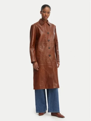 Obrázek produktu MAX&Co. Kožený plášť Doppia 2616471021200 Hnědá Regular Fit