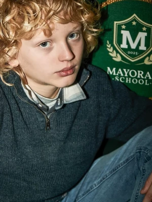 Obrázek produktu Mayoral Dětský bavlněný svetr Mayoral modrá