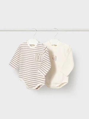 Obrázek produktu Mayoral Newborn body dětské s bavlnou 2-pack béžová