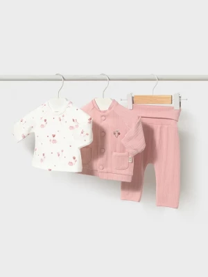 Obrázek produktu Mayoral Newborn teplákový set kojenecký bavlněný s elastanem růžová