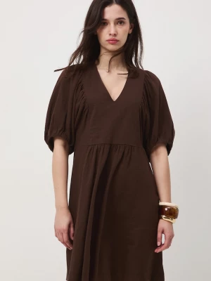 Obrázek produktu Medicine šaty oversize se lnem hnědá