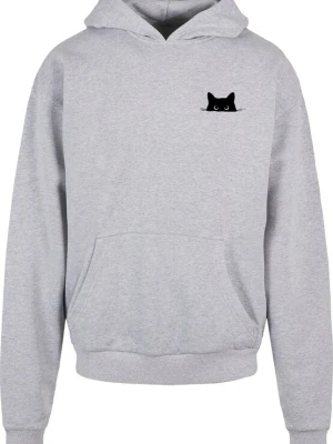 Obrázek produktu Merchcode Mikina 'Halloween - Cat' světle šedá / černá