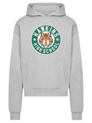 Obrázek produktu Merchcode Mikina 'Stranger Things Hawkins Tigers' šedá / zelená / oranžová / bílá