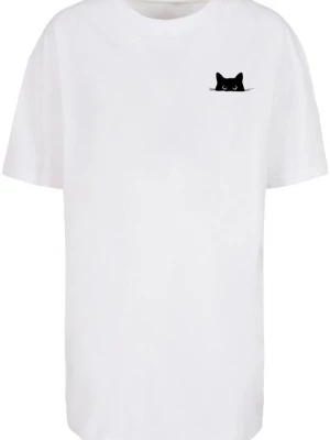 Obrázek produktu Merchcode Oversized tričko 'Halloween - Cat' černá / bílá