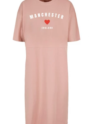Obrázek produktu Merchcode Šaty 'Manchester' starorůžová / krvavě červená / bílá