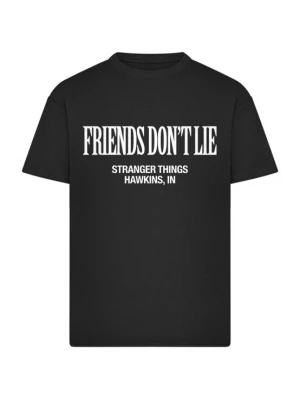 Obrázek produktu Merchcode Tričko 'Stranger Things Friends Don’t Lie' černá / bílá