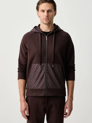 Obrázek produktu Michael Kors rozepínací mikina kapucí pánská bavlnou hnědá