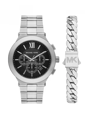 Obrázek produktu Michael Kors set hodinek a náramku pánský Billie stříbrná