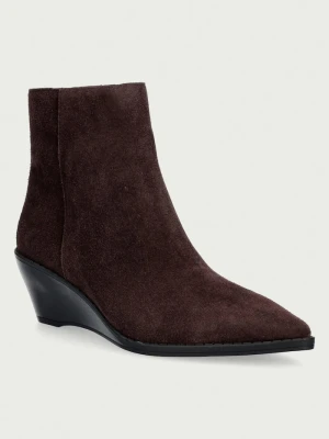 Obrázek produktu MICHAEL Michael Kors kotníkové boty na klínku dámské semišové Austin Wedge Bootie hnědá