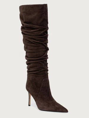 Obrázek produktu MICHAEL Michael Kors kozačky nad kolena na jehlovém podpatku dámské semišové Dawn Heeled Boot hnědá