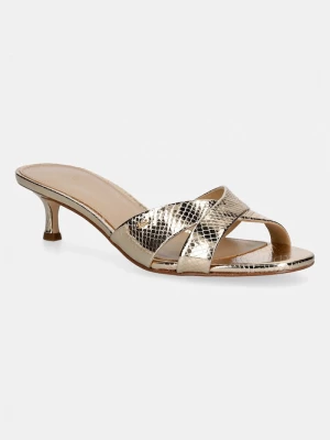 Obrázek produktu MICHAEL Michael Kors Kožené pantofle MICHAEL Michael Kors Cassidy Kitten Sandal zlatá