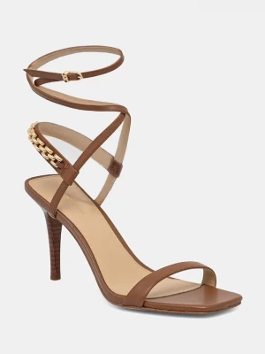 Obrázek produktu MICHAEL Michael Kors sandály na jehlovém podpatku kožené Marcia Heeled Sandal hnědá