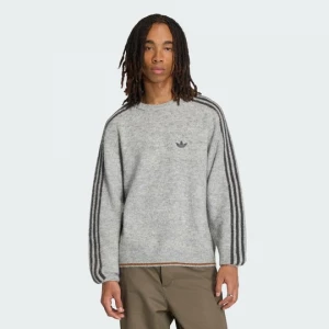 Obrázek produktu Mikina 3 STRIPES FLUFFY KNIT CREW Adidas Medium Grey Heather
