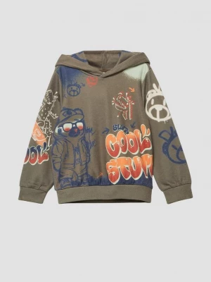 Obrázek produktu Mikina s kapucí s celoplošným potiskem ve stylu graffiti s.Oliver hnědá