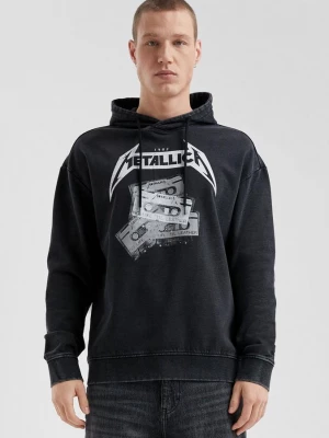 Obrázek produktu Mikina s kapucí, s motivem kapely Metallica® a se sepraným efektem QS černá