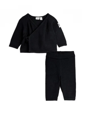 Obrázek produktu Mini Rodini Dětská bavlněná souprava Mini Rodini Fine knit černá