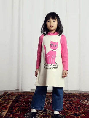 Obrázek produktu Mini Rodini Dětské bavlněné šaty Mini Rodini Cat růžová