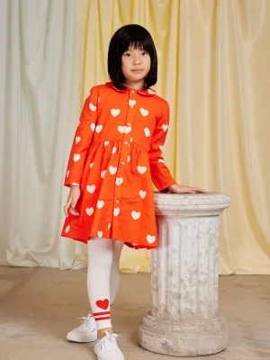 Obrázek produktu Mini Rodini Dětské bavlněné šaty Mini Rodini Hearts oranžová