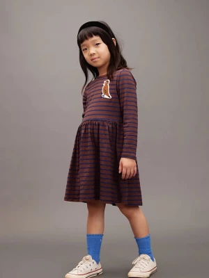 Obrázek produktu Mini Rodini Dětské šaty s bavlnou Mini Rodini Stripe bird hnědá