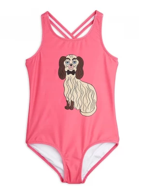 Obrázek produktu Mini Rodini Jednodílné dětské plavky Mini Rodini Dashing dog růžová