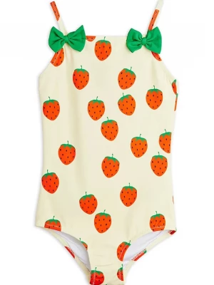 Obrázek produktu Mini Rodini jednodílné plavky dětské Strawberries béžová