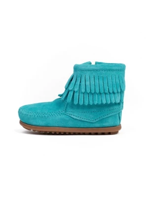 Obrázek produktu Minnetonka Kozačky 'Double fringe' tyrkysová